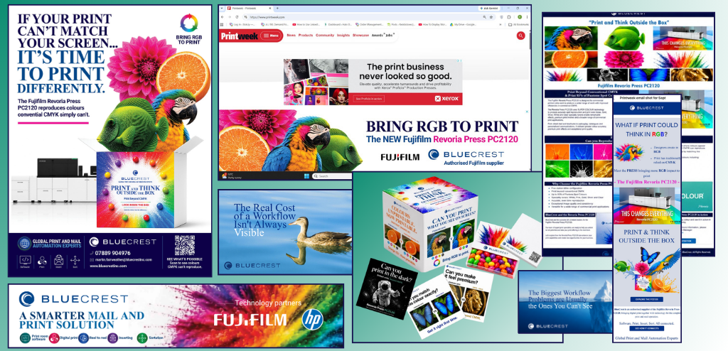 Print industry marketing for BlueCrest UK